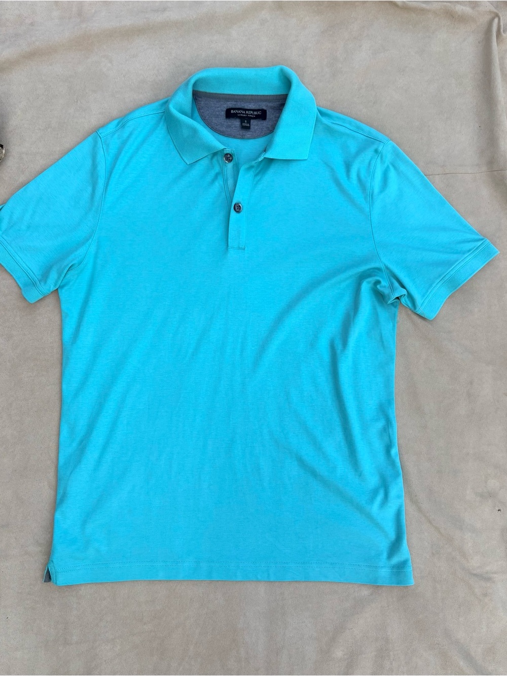 Banana Republic Luxury Touch Modern Men's Polo Shirt Aqua Blue - S 100% cotton
